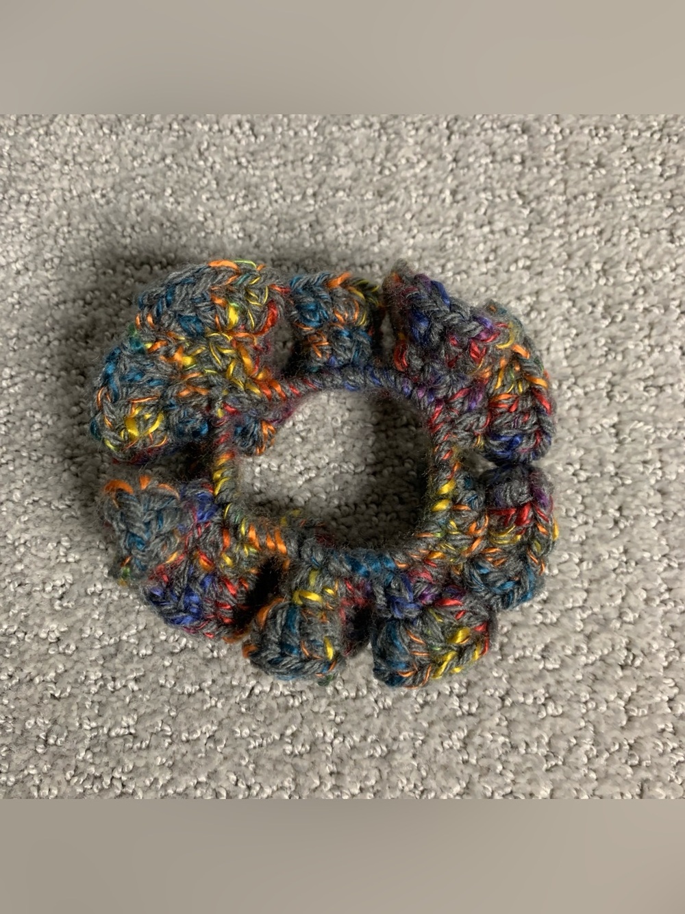 Handmade Homemade Hand Knit Wool Acrylic Yarn Winter Hair Scrunchie Crochet